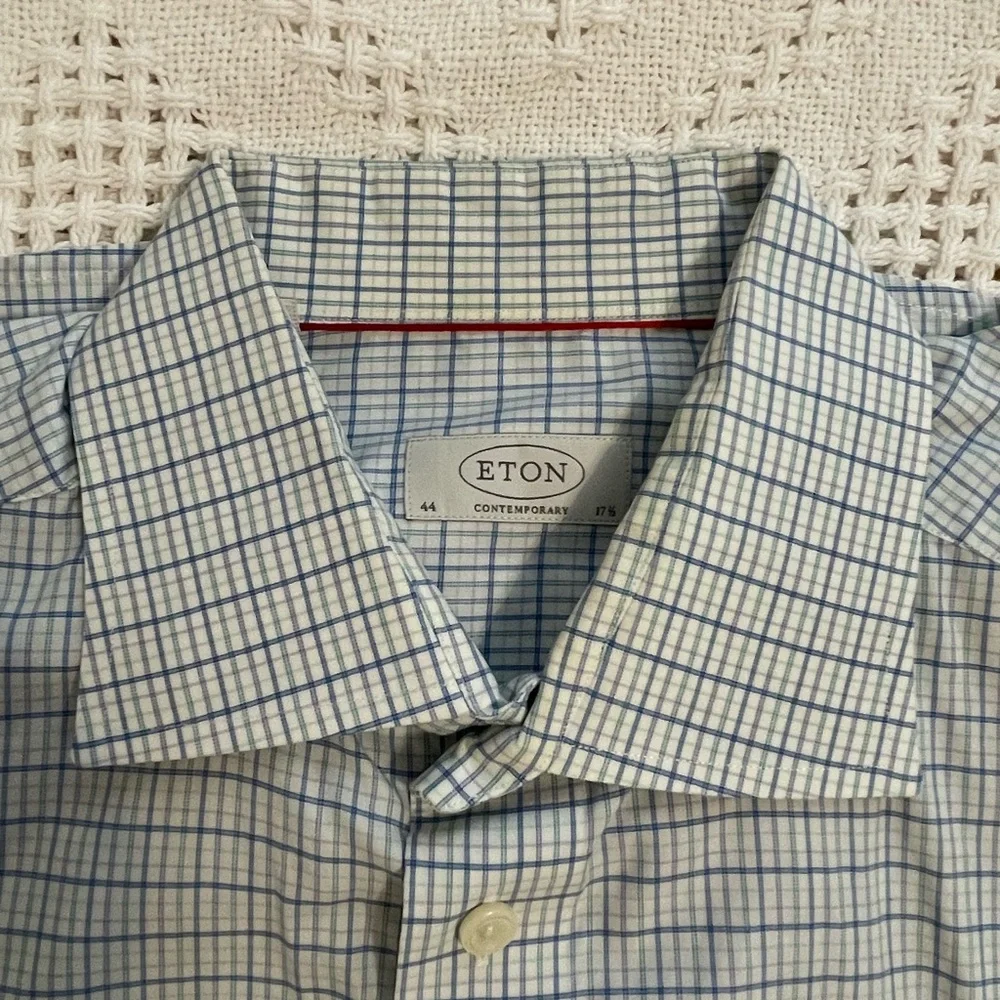 ETON Men's Blue Checkered Shirt - Picture 1 of 9